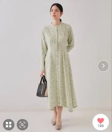 오파크 클립 플라워 프린트 원피스