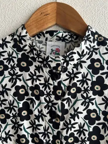 마리메꼬풍 코튼 밴드 카라 셔츠 블라우스 일본제