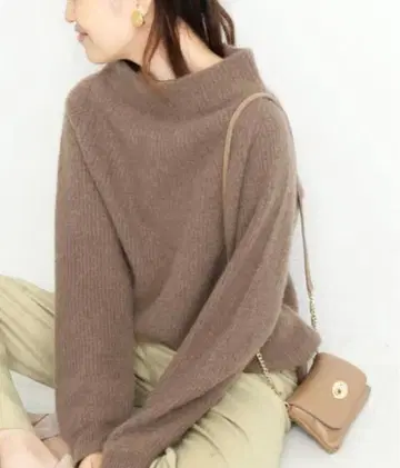 슬로브 이에나 캐시미어 혼방 니트 브라운