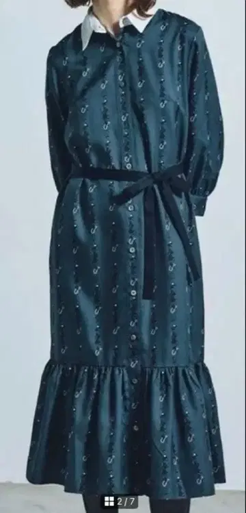 그레이스 콘티넨탈 녹턴 모티브 셔츠 원피스