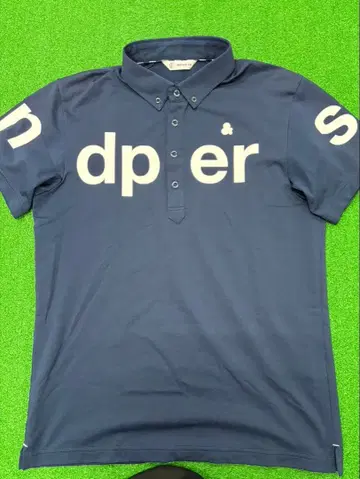 네이비 로고 메쉬 셔츠