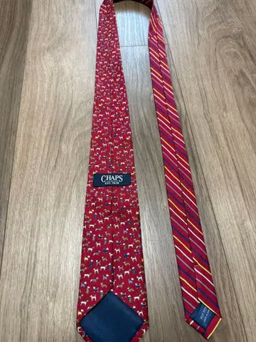 CHAPS 동물 패턴 스트라이프 넥타이