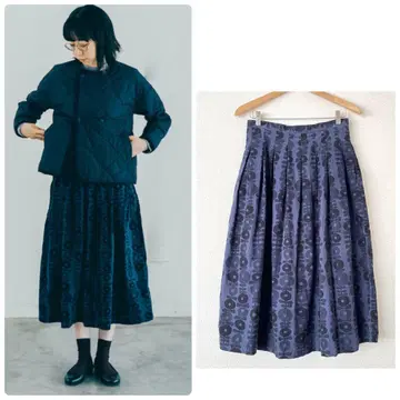 그랑마마도터 꽃 허리끈 플리츠 스커트