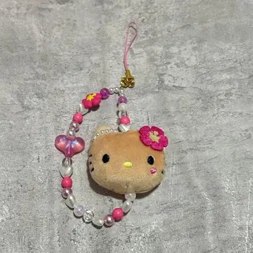 헬로키티 페이스 마스코트 스트랩 헤이세이 갸루 스트랩