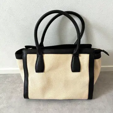 nano 핸드백 캠퍼스 원단 가죽 포켓 골드 금장 장식 심플