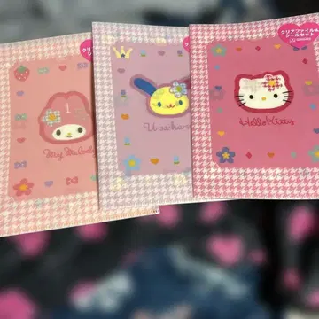 헬로키티 우사하나 마이멜로디 클리어 파일 3장 세트