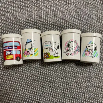 사쿠라 컬러 스누피 필름 케이스 5개 세트 빈티지 쇼와 레트로