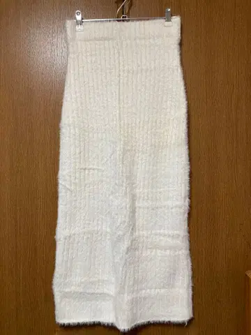 포근한 타이트 스커트 롱 니트 스커트 프리 사이즈 아이보리