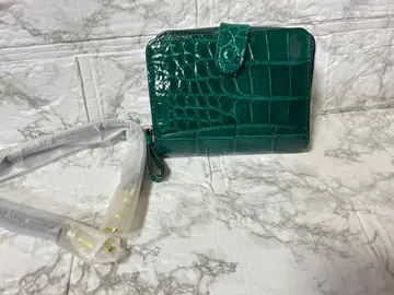그린 악어 스트랩 접이식 지갑