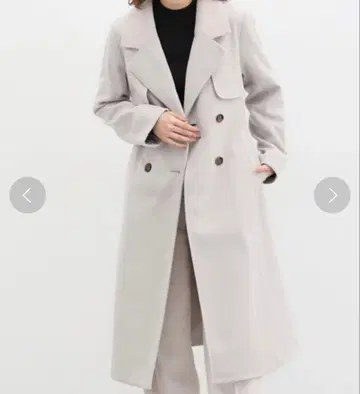 허니즈 더블 버튼 트렌치풍 코트 아이보리