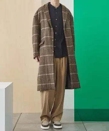 완판 마테코 UNITED TOKYO 체크 오버 사이즈 체스터 코트