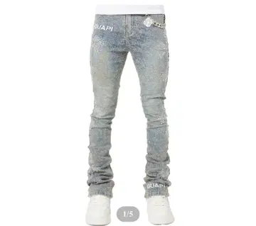 GUAPI 스키니 데님 라이트 블루