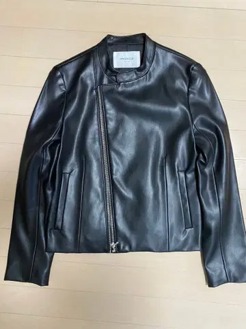 블랙 가죽 자켓 싱글 지퍼