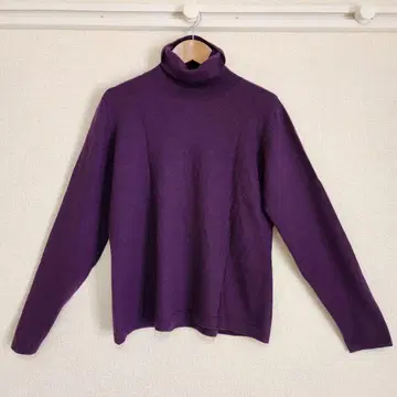 [캐시미어 100%] 퍼플 터틀넥 스웨터 긴팔/여성용 M