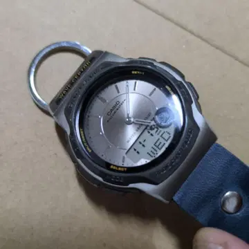 가동품.CASIO 아날로그 디지털 전파 손목시계 카라비너 포함