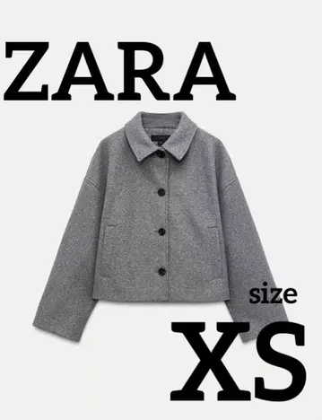 새상품 자라 ZW 컬렉션 숏 자켓 XS 그레이 코트