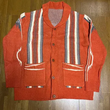 [ 아메리카 원주민풍 ] 니트 가디건 오렌지 XL