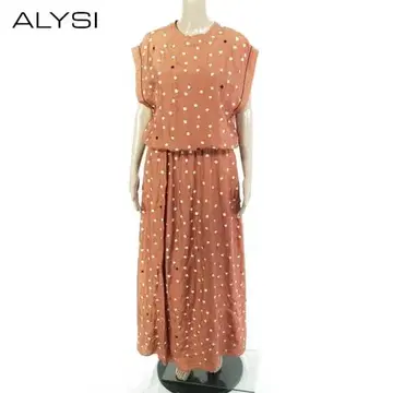 새상품 알리시 ALYSI 실크 롱 원피스 42 EOP1757 L 사이즈