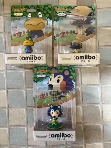 amiibo 동물의 숲 피규어 3체 세트