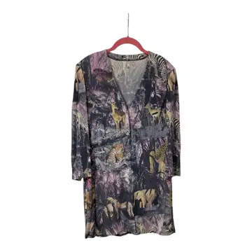 이타리야 동물 패턴 긴팔 튜닉 4L