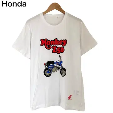 Honda T셔츠 Monkey z50 바이크 반팔 화이트 프린트 M