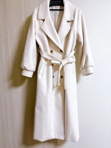 MAJESTIC LEGON 롱 코트 M 아이보리 리본