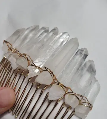 수정 헤어콤 크리스탈 브라이덜 얼음 기둥