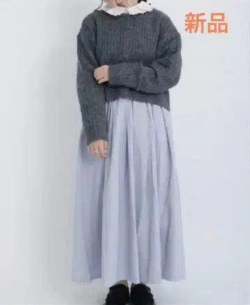 [ 새상품 ] 패턴 모듬 턱 개더 스커트 블루 사만사 모스모스 SM2