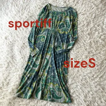 새상품급 스포티 페이즐리 무늬 올 패턴 티셔츠 원피스 S