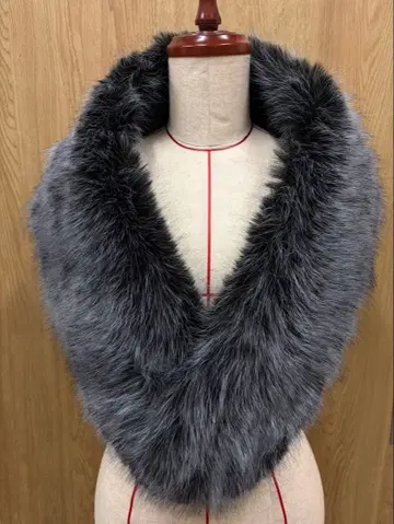 초 볼륨 최고급 폭스 숄 블랙 화이트 성인식 후리소데