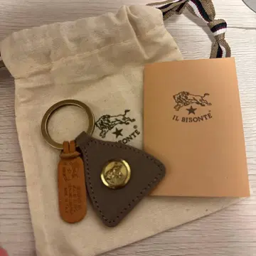 IL BISONTE 가죽 키링 그레이 가격 인하 불가
