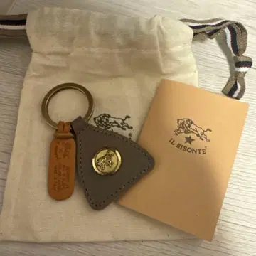 IL BISONTE 가죽 키링 그레이 가격 인하 불가