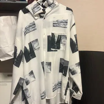 #Riche 사진 프린트 화이트 셔츠 L