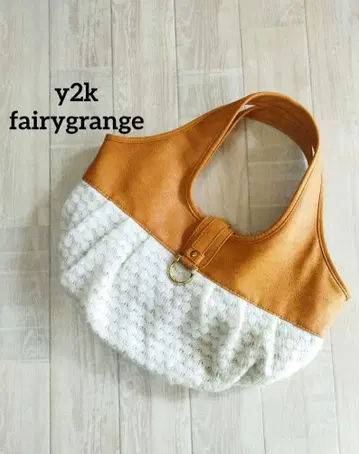 모리걸 페어리 그런지 백 니트 라메 믹스 가죽 이소재 절개