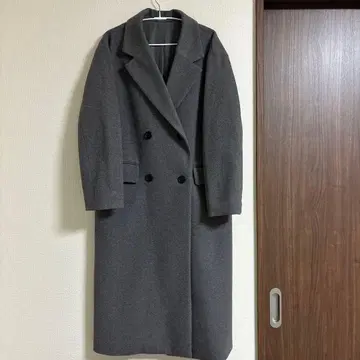 [ 새상품 ] GU 니트 멜톤 테일러드 코트 그레이
