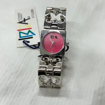 IBIZA 여성용 손목시계 실버 x 핑크 나비 택 포함