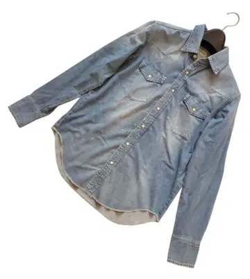 [ RONHERMAN DENIM ] 페인트 가공 웨스턴 데님 셔츠 S