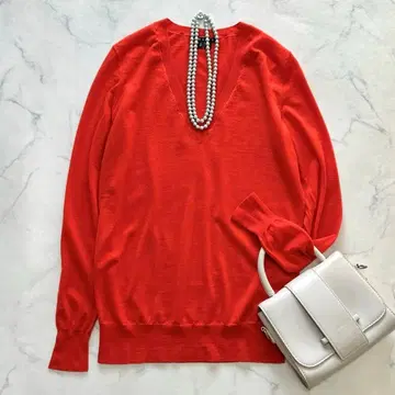 띠어리 울100% V넥 니트 브래드 오렌지 SP