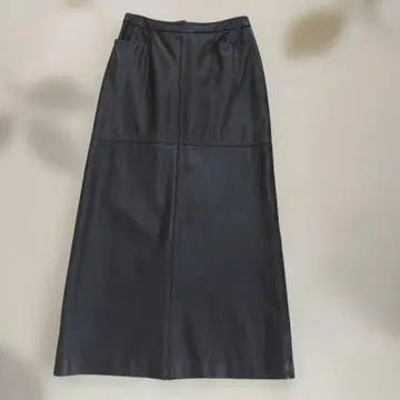 블랙 가죽 타이트 롱 스커트
