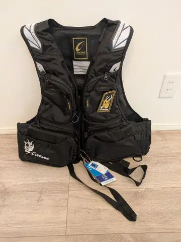 ONIGAKE 블랙 낚시용 조끼 M 사이즈