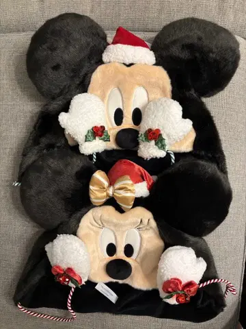 디즈니 크리스마스 한정판 팬 캡 미키 & 미니 커플 세트