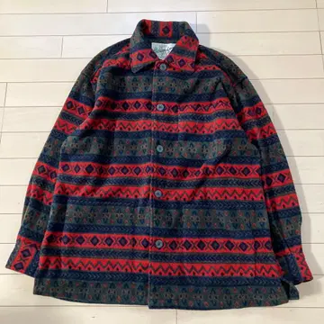 11.19 아웃도어 러버스 플리스 자켓 올 패턴 레드 M