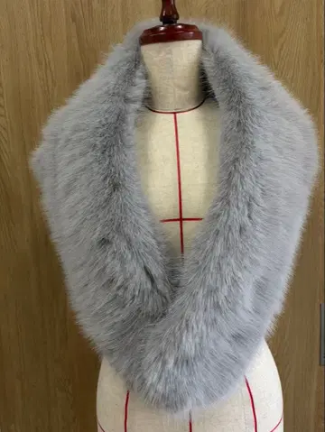 초 볼륨 최고급 폭스 숄 그레이 후리소데 성인식