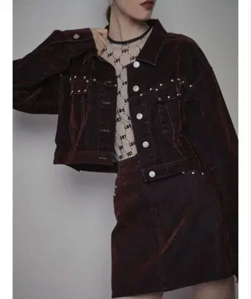 MURUA 플로키 데님 스커트