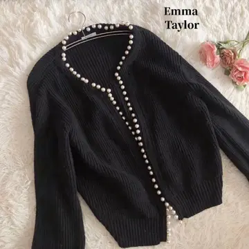 엠마 테일러 가디건 펄 블랙