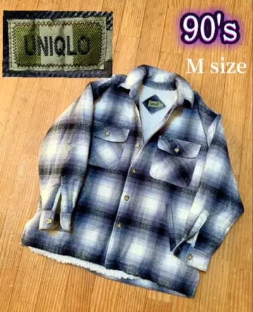 초레어 UNIQLO 90's 올드 유니클로 셔츠 자켓 체크 보아 안감