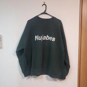 Nujabes 로고 자수 다크 그린 맨투맨