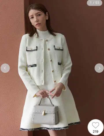 셀포드 트리밍 니트 미니 원피스 세트