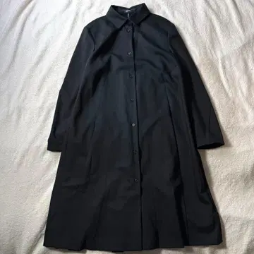 질 샌더 네이비 플리츠 원피스 차콜 그레이 모 울 긴팔