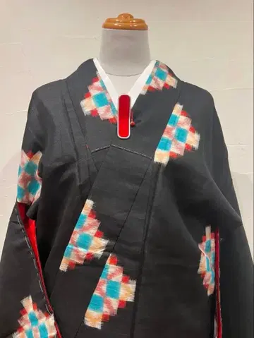 기모노 앤티크 명선 블랙 교육용 실 포함 작은 체구 새상품급 중고